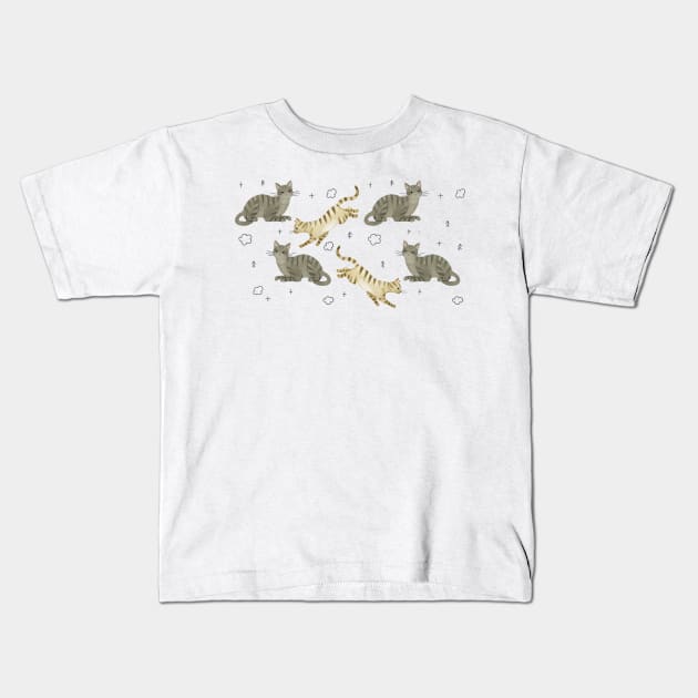 Cats Kids T-Shirt by Petit Faon Prints